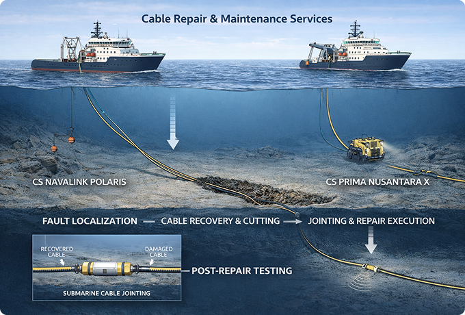 Cable Maintenance & Repair - Submarine cable repair and recovery operations